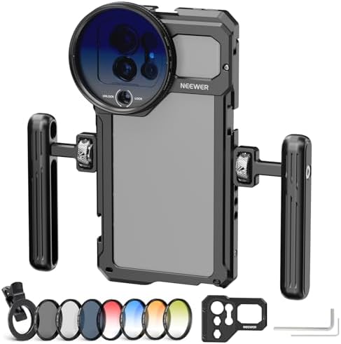 NEEWER S23 Ultra Phone Cage Video Rig with Dual Side Handle Grips, 17mm ...