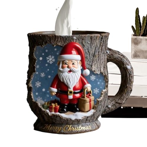 Tazas de café de Navidad, con textura de grieta de corteza, taza de té con diseño de Papá Noel, para viajes, escuela, centros de mesa, inauguración de la casa, fiesta, viajes