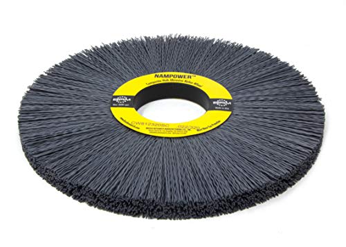 Image of Brush Research CW812320SC Nampower Composite Hub Abrasive Nylon Wheel Brush, Round Hole, Silicon Carbide Filament, 8 inch Diameter, 0.022 inch Wire Diameter, 2 inch Arbor Hole, 2.5 inch Bristle Length, (Pack of 1)