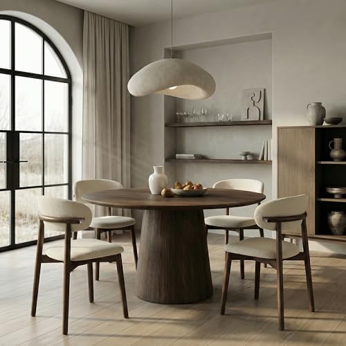 Solid Wood Dining Chairs Set of 4, Mid-Century Modern Farmhouse