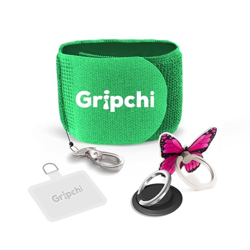 Pulsera para teléfono móvil en tus viajes urbanos con cordón retráctil anticaídas grande verde
