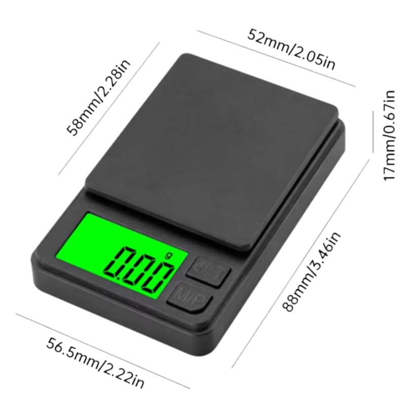 Miniatura 2 de Báscula de bolsillo de precisión de 35.27 oz x 0.00 oz, báscula digital de gramos, alimentos, joyas, onzas/granos con pantalla LCD retroiluminada