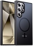 Renmou Designed for Magnetic Samsung Galaxy S24 Ultra Case,[Compatible with MagSafe] [Military Grade Drop Protection] Slim Translucent Matte Shockproof with Anti-Fingerprint Phone Case-Black