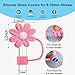 15 PCS Cute Silicone Straw Cover Cap for Stanley Cup Accessories,Simple Modern Straw Covers,10mm Straw Topper Compatible with 30&40 Oz Tumbler