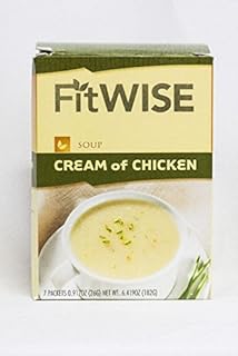 HealthWise Cream of Chicken Soup For- Hunger Control - For Weight Loss- - Protein Supplement - (7 Packets of 0.92 Oz., Net 6.42 Oz.) - 15 Grams of Protein - 100 Calories