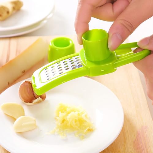 Image of 1PCS Garlic Crusher Tool, Manual Garlic Masher with Detachable Design for Kitchen Cooking, Household, and Food Preparation(Green,F)
