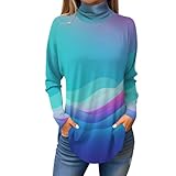 Gemütliche, einfarbige Damen-Pullover 2026, Damen-Tops zum Tragen mit Leggings, ethnische Langarm-Shirts, Stehkragen, Sweatshirt, überschnittene Schulter-Outfits, Pullover für Outdoor-Workout-Outfits