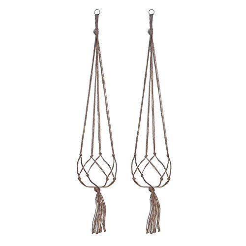joizo 2ST 122cm Hanfseil aus dem Netz Pflanze Hängerahmen Blumen-Anhänger Blumentopf DIY Wanddekoration Storage Rack für Hauptdekoration