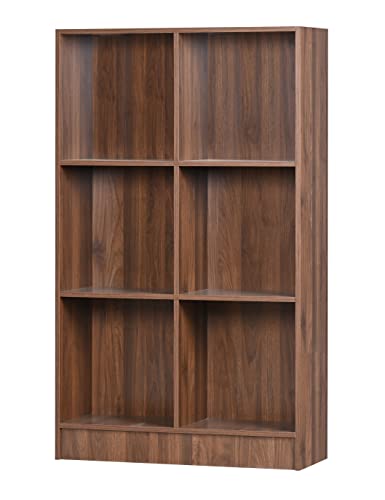 Image of DeckUp Meritus-L 3-Shelf Engineered Wood Book Shelf and Display Unit (Walnut, Matte Finish)