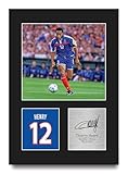 HWC Trading Thierry Henry France Cadeaux imprims photo autographe signe pour les fans de football et les supporters - A4 Portrait