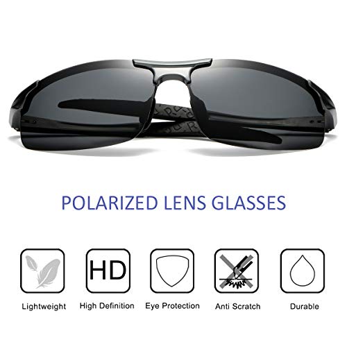 Image of Mens Sports Polarized Sunglasses Driving Metal Frame UV Protection Sunglasses For Men 8177