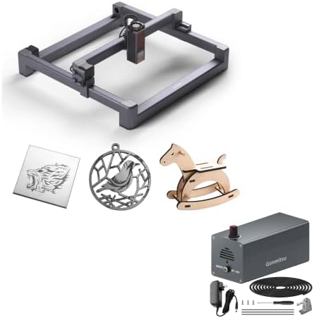 Genmitsu Jinsoku LC-40 10W Optical Power Laser Engraver with Air Assist Pump Kit, High Accuracy Laser Engraving Machine for Wood, Metal