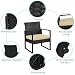 Yaheetech 3-Piece Rattan Garden Furniture Set 2 Chairs 1 Table, Black/Khaki