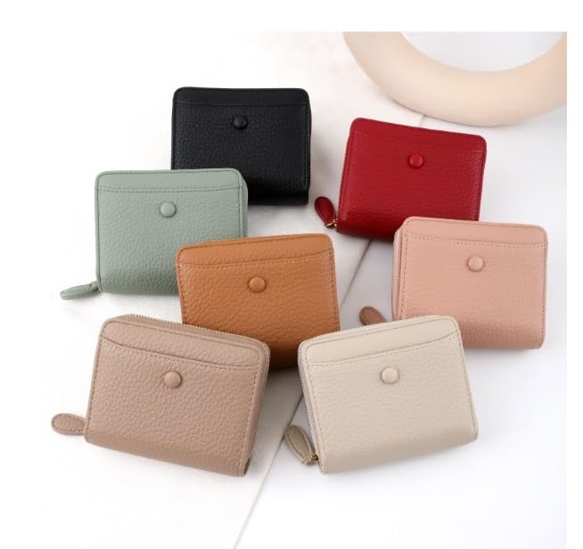 PU Leather for Women Wallet Luxury Envelope Card Holder Coin Cowhide Short Purse(White-Dinosaur Doodle4)2