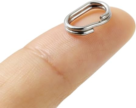20Pcs Oval Double Jump Rings for DIY Crafts, Key Rings for Keychains, Stainless Steel Crafts Double Split Rings Fishing