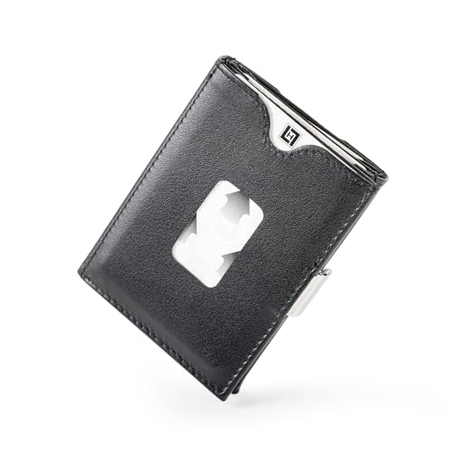 The Ultimate Front Pocket Compact Minimalist Wallet - Black Leather
