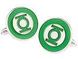 MASALONG US Superhero Retro Cuff Links Jewelry Wedding Party Mens Novelty Cufflinks (Green Lantern)