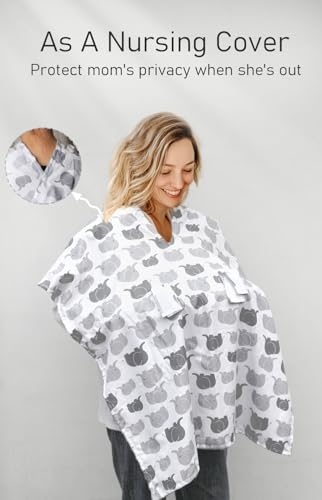 Image of Car Seat Cover for Babies, Minky Winter Infant Car Seat Cover, Nursing Cover for Baby Breastfeeding, Suitable for Baby Carrier, Stroller, with Peekaboo Opening Car Seat Canopy