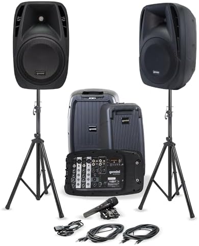 Gemini ES-210MXBLU-ST Bluetooth Portable PA System With Detachable Powered Mixer