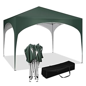 WOLTU Partytent, waterdichte vouwpaviljoen, zonwering, evenement, gazebo, tuinpaviljoen op terras, camping, festival, met halve maandak, pagodetent met halve cirkel, Oxford metalen frame, 3 x 3 m,
