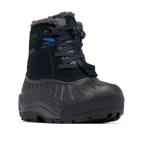 Columbia Unisex Kid's Youth Powderbug Alpine Waterproof Snow Boot, Dark Grey Mountain Blue, 36 EU