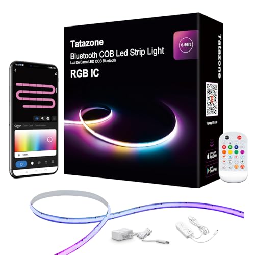 Bluetooth RGB+IC COB LED Strip Light with App