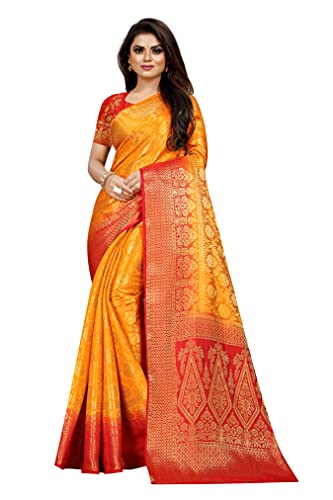 Image of C J Enterprise Women's Pure Soft Kanjivaram Silk Saree for Wedding Kanchipuram Pattu Banarasi Wear