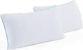 Linenspa Pacote com 2 almofadas de espuma viscoelástica desfiada, padrão (pacote com 2), branca, 2 unidades