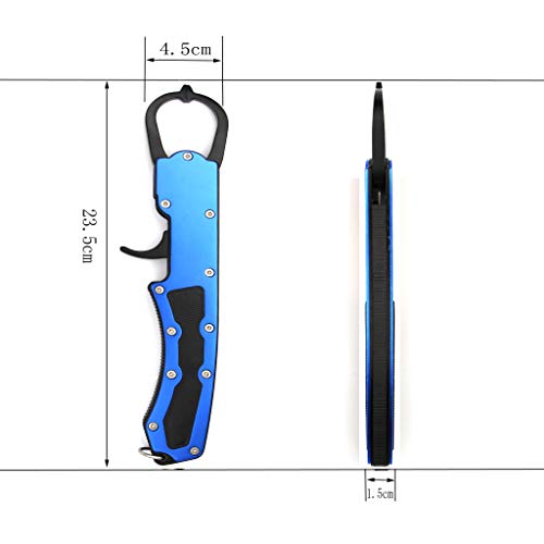 Foto von CRAZY SHARK CrazyShark Aluminium Fisch Lippengriff Anti-Rost Fischsteuergerät aus Edelstahl und Aluminiumlegierung Angelwerkzeuge Fischgreifer Lip Gripper(Blau)