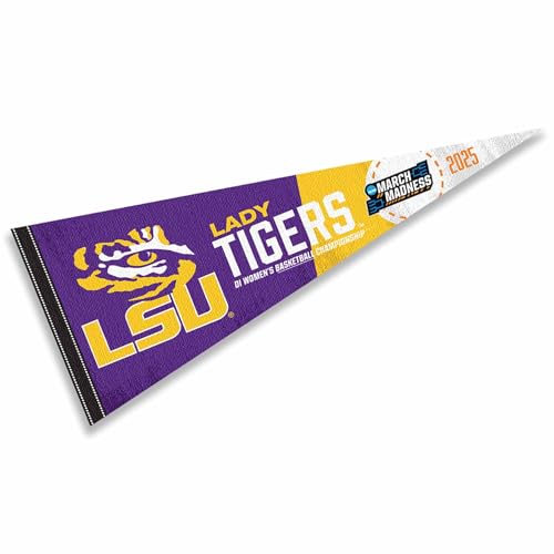 College Flags & Banners Co. Louisiana State LSU Tigers 2025 Women's March Basketball Madness Pennant Flag