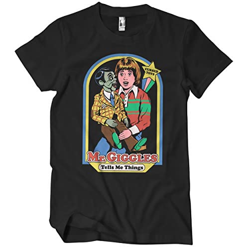 T-shirt Steven Rhodes homme vêtement graphique noir Mr Giggles coton