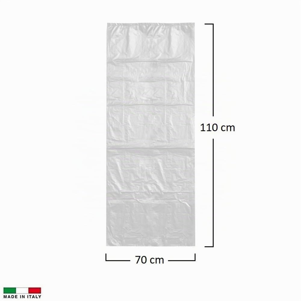 Virsus 200 Sacchi Spazzatura misura 70x110 cm, con capacità 110 Litri sacchetti per immondizia per raccolta differenziata (Trasparente)