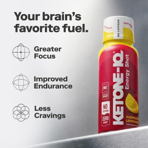 Image of Ketone-IQ No Caffeine Ketone Shots for Focus, Raspberry Lemonade, 12 Pack