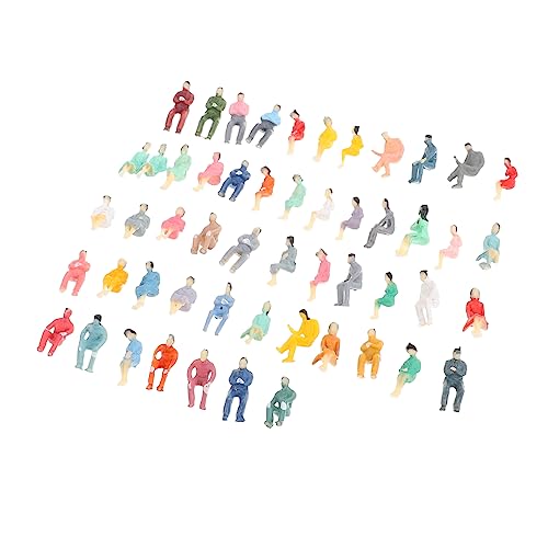 SEWOART 100pcs Miniature Figurines Colorful Plastic Dolls for Mini Human Models for DIY Landscape