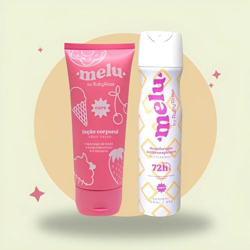 Melu Kit Skincare Completo, 13 Itens, com Necessaires, Produtos para Cuidados Faciais e Corporais