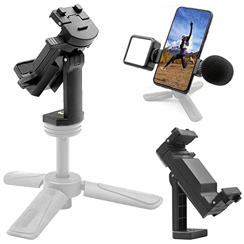 Aitteel Adaptateur de trépied de téléphone Portable Trépied de Support de téléphone Portable avec tête de vis Standard 1/4 '-20 pour avec Pince réglable pour iPhone, Samsung, Huawei, etc.