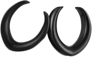 Juego de 2 dilatadores de oreja de 6 mm a 30 mm, color negro, en forma de U, de acero inoxidable