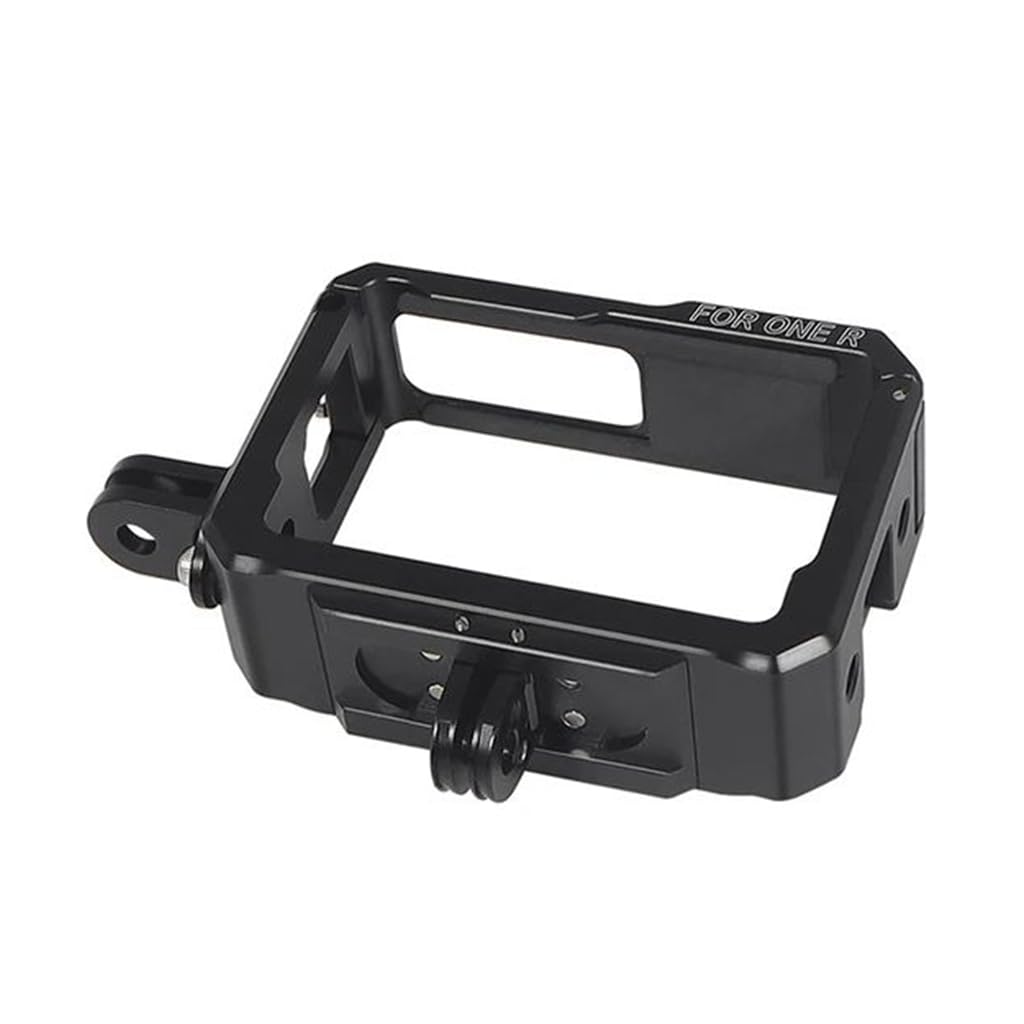 Aluminum Protective Cage Rig Frame Cover 1/4" Screw Hole Cold Shoe Mount with 2-Slot Adapter Compatible with Insta360 One R Action Camera