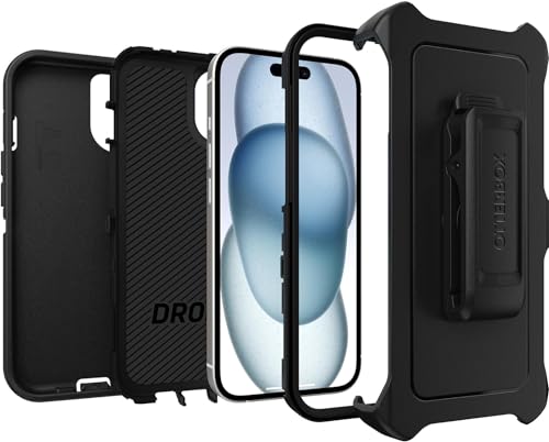 OtterBox iPhone 15, iPhone 14, & iPhone 13 (Only) - Defender Series Case - Black - Screenless - Rugged & Durable - with Port Protection - Holster Clip includes - Non-Retail Packaging by Otterbox - Image 3