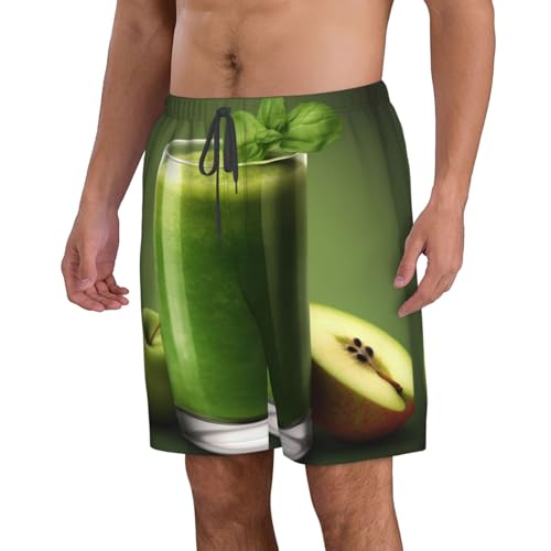 Men's Swim Trunks Green Fruit Juice Quick Dry Board Shorts Mens Bathing Suit Beach Swimwear with Pockets4