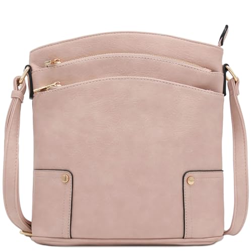 Image of ALYSSA Triple Zip Pocket Large Crossbody Bag