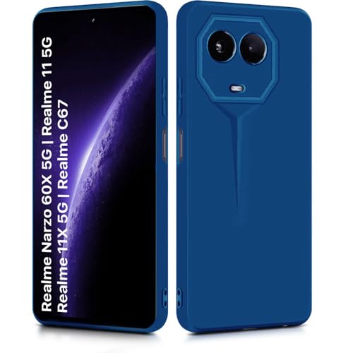 Image of WOW IMAGINE Slim Back Cover for Realme Narzo 60X 5G | Realme 11X 5G | 11X 5G | C67 5G | Blade Series Ultra Thin Case | Camera Protection | Soft Matte Silicone Flexible Mobile Case - Blue