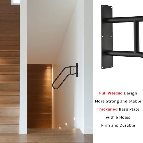 Handrails for Outdoor Steps,Stair Railing Indoor1-3 Step,Porch Railing & Deck Hand Rail Wall MountStair Hand Grab Bars,U-Shaped Safety Handrails by Linatikou - Image 7