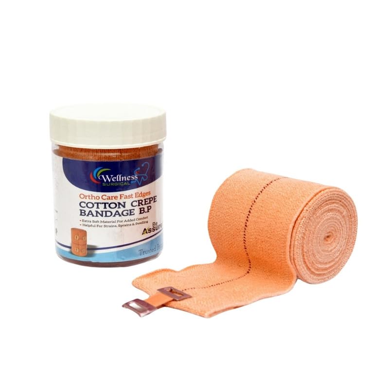Wellness Surgical Cotton Crepe Bandage for Pain Relief & Injury, 10cm X 4mt - Roll Sports Wrist Wrap Straps, Muscle Elastic Compression (Stretched length, Pack of 1) (B09XHZJFSS) Amazon Price History, Amazon Price Tracker