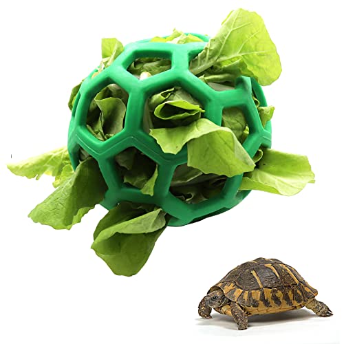 Together-Life Schildkröten-Leckerli-Ball, Spielzeug, Heu-Futterball, hängende Fütterung, Grasball, Obst-Gemüse-Futterstation, Futterspender, Spielzeug für Kleintiere, Haustier-Schildkröte, Grün