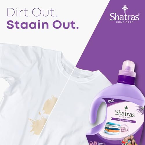 Image of Shatras Eco-Friendly Laundry Liquid Detergent 1 Liter | Suitable for All Types of Clothes | Concentrated Liquid Detergent for Top-Load & Front-Load Washing Machines | Tough Stain Removal & Fabric Care