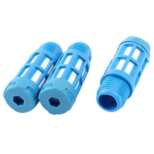 Plastic Pneumatic Noise Reducing Silencer Muffler 1/4PT 3Pcs Blue