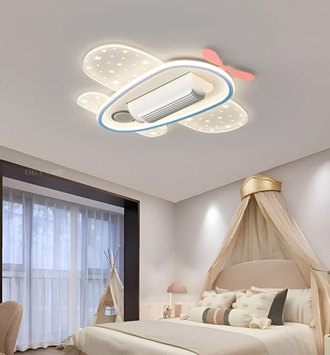 Image of Smartway Flavia 70 cm Kids Ceiling Fan Chandelier with LED Light |Bluetooth Speaker| BLDC Noiseless Motor | Auto Rotating Fan Light | 3 Color Mode|Remote & App Control | Modern Fan for Kids Room