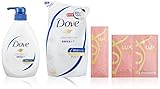 【Amazon.co.jp 限定】 Dove (ダヴ) ボディウォッシュ プレミアム モイスチャーケア ポンプ 500g + 詰替え360g + おまけ (ラックス シャンコンサシェ×3個)