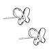 Produktbild Qingsun Damen Ohrringe Ohrstecker Ohrschmuck Kleiner Schmetterling Silber Vintage Stil (1 Paar)